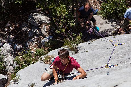 Jan klettert die sehr schöne Route "El Giga" (6a), Sektor B Jan klettert die sehr schöne Route "El Giga" (6a), Sektor B