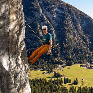 Klettern an der Chinesischen Mauer in Leutasch