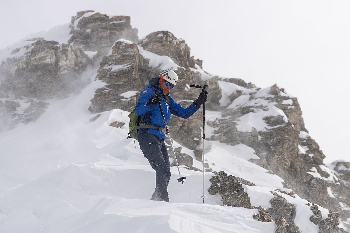 Viel Wind am Gipfelgrat