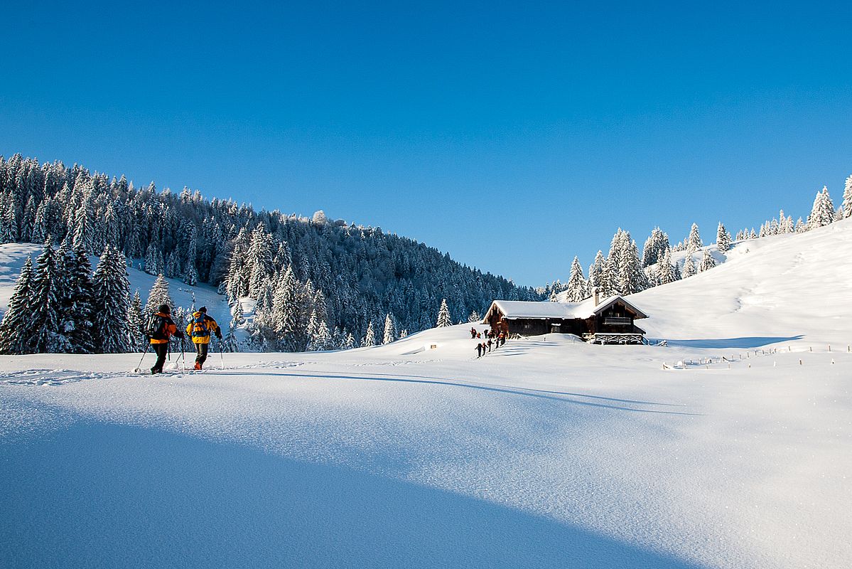 Kurz nach dem Parkplatz passiert man im Arzmoos eine Almhütte