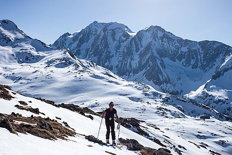 Im Hintergrund Pfitscher Joch und Hochfernerspitze Im Hintergrund Pfitscher Joch und Hochfernerspitze