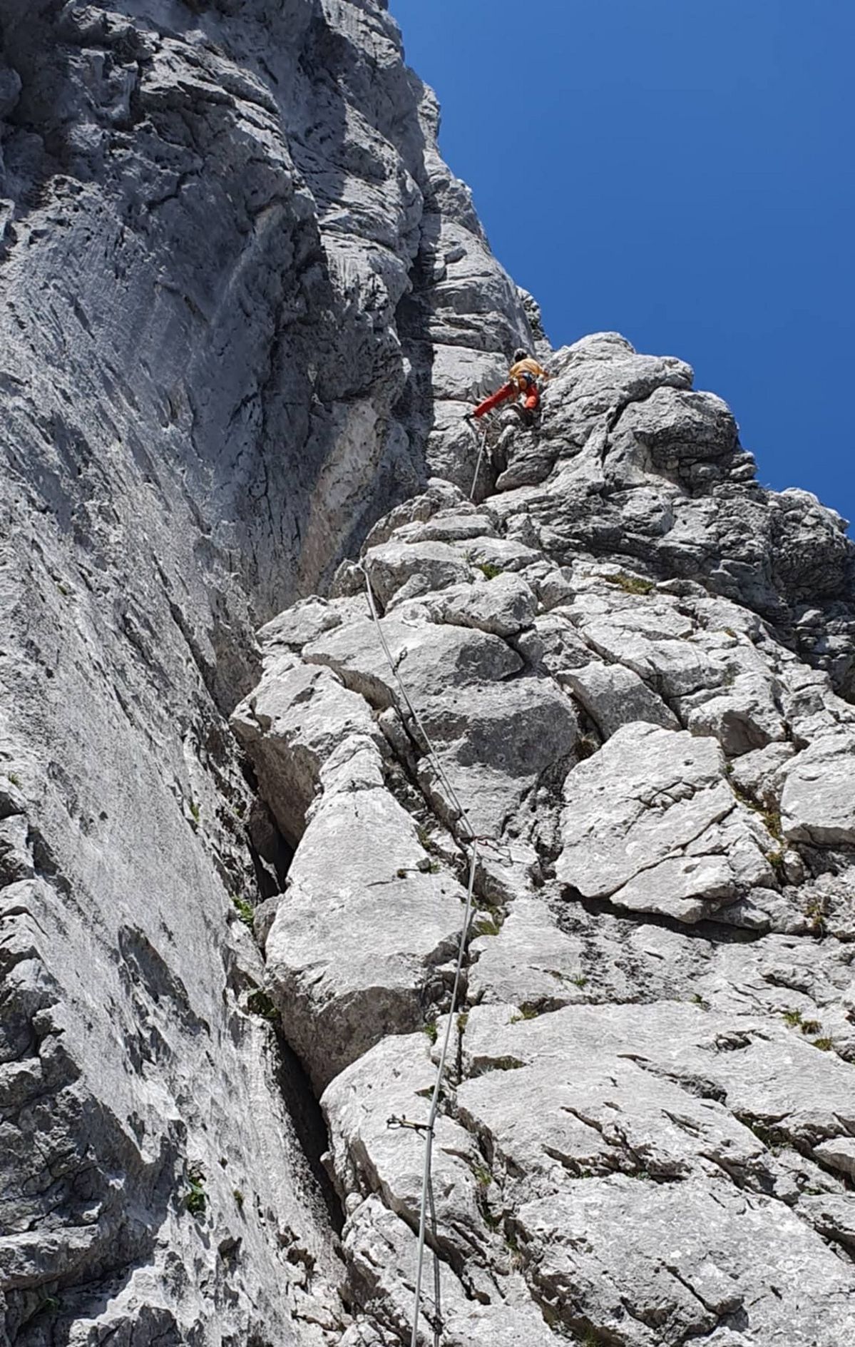 Klettern in der Route Casanova am Totenkirchl im Wilden Kaiser