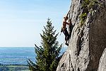 Schöner Fels mit herrlichem Ausblick am Spatenaupfeiler