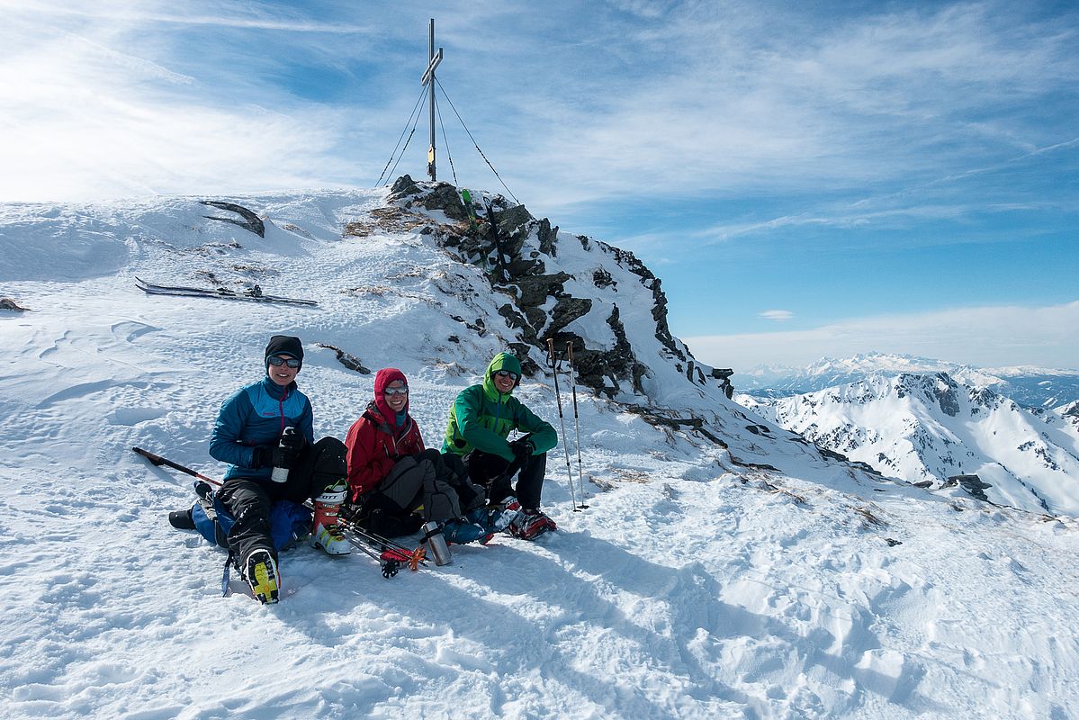 Gipfelpause mit Dachsteinblick