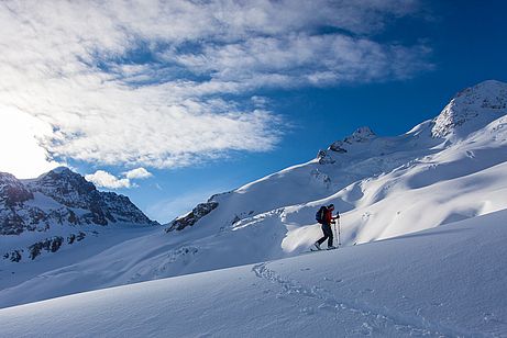 Aufstieg in Richtung Piz Glüschaint Aufstieg in Richtung Piz Glüschaint