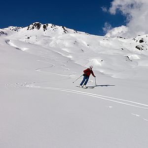 Die Abfahrt vom Tristkopf zur Watsch-Nadernach Hochalm