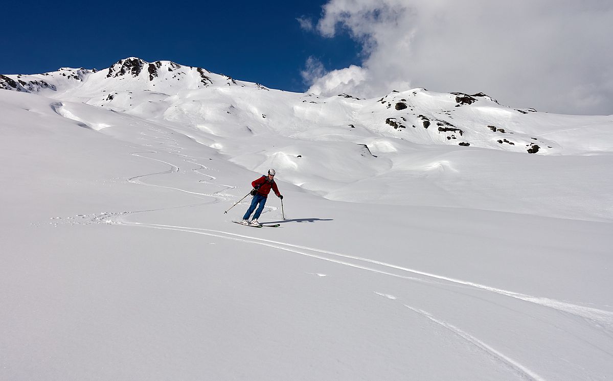Die Abfahrt vom Tristkopf zur Watsch-Nadernach Hochalm