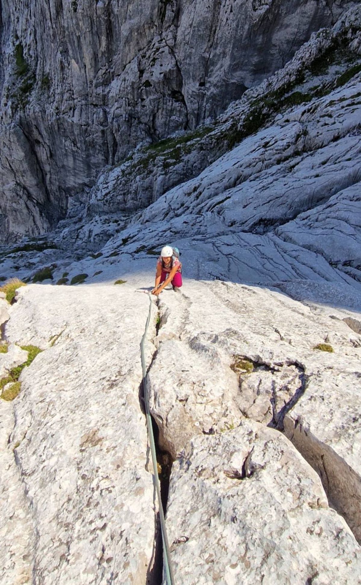 Klettern in der Route Casanova am Totenkirchl im Wilden Kaiser