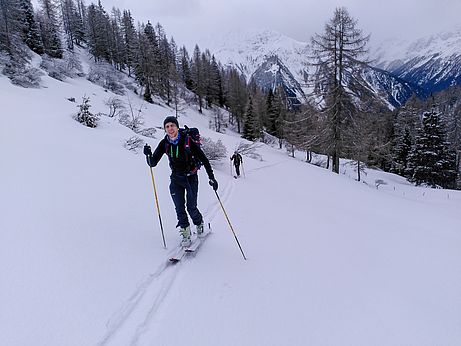 Ziemlich einsam Drei Skitourentage, dreimal komplett alles spuren und außer uns keine anderen Tourengeher