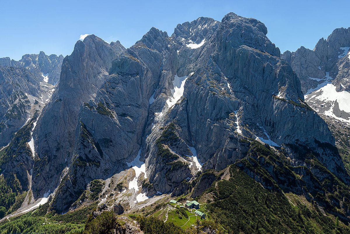 Blick vom Stripsenkopf auf die Nordseite des Wilden Kaisers