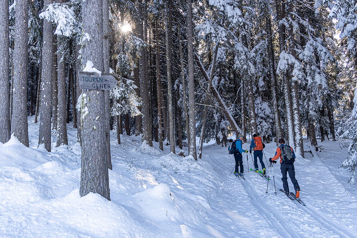 Abzweig von der Piste oberhalb Hausstatt
