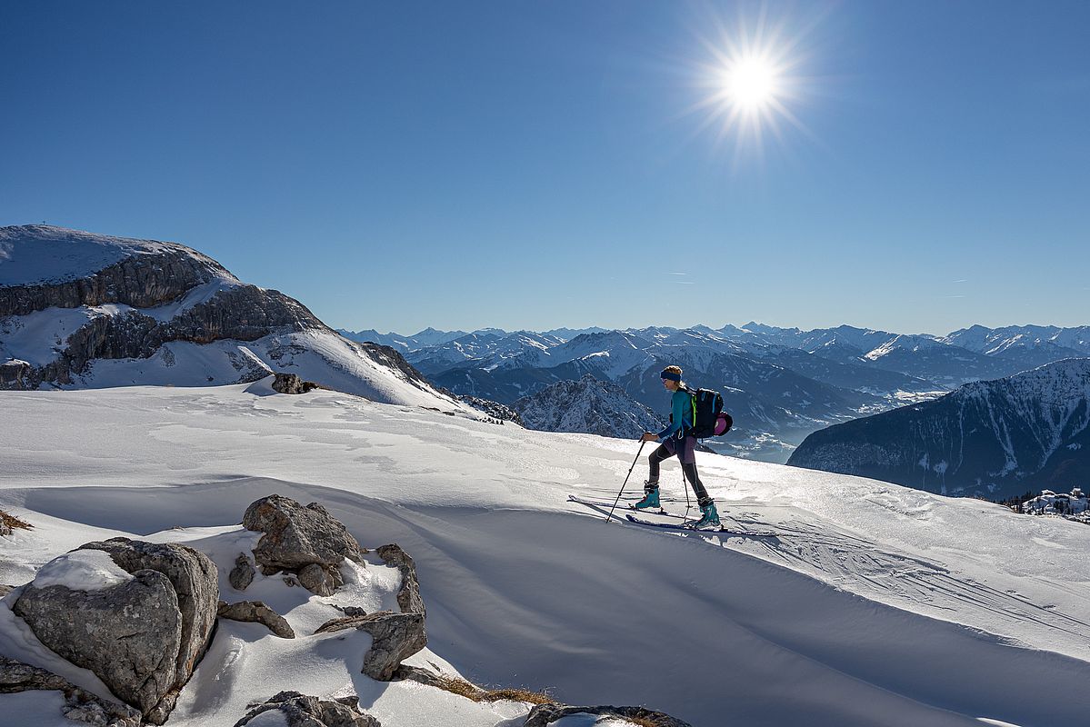 Traumhaftes Wetter beim Aufstieg zur Seekarlspitze