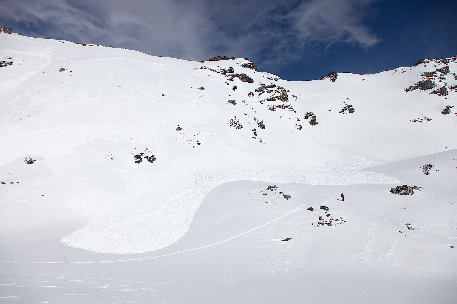 Fernauslösung von Triebschnee bei Lawinenwarnstufe 3