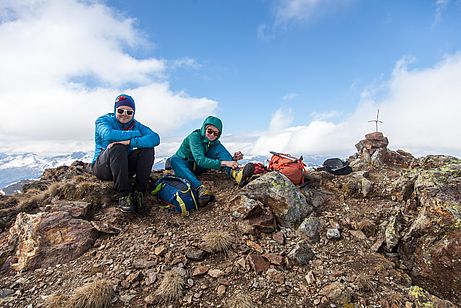 Gipfelpause am Wölfeleskopf Gipfelpause am Wölfeleskopf