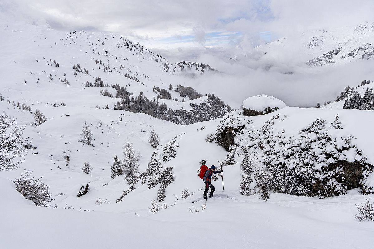 Am kupierten Hangfuß ließ sich die heutige Schlüsselstelle sicher bewältigen.
