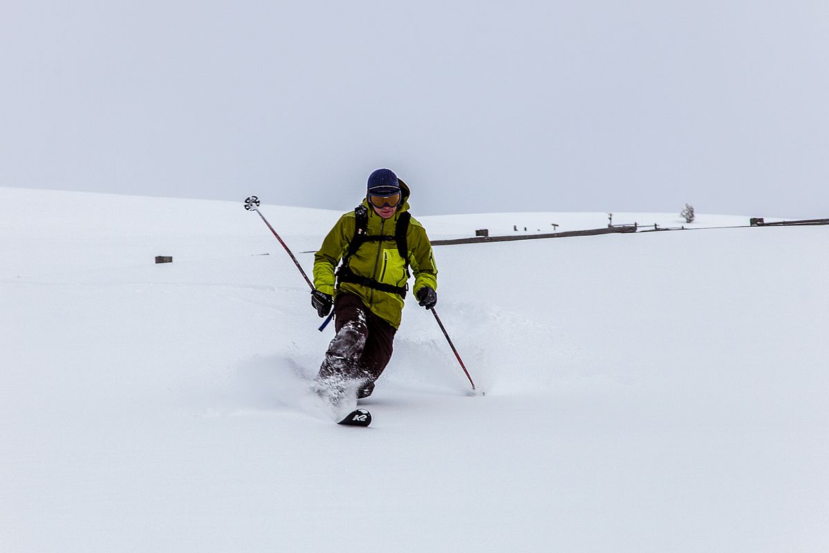 Auch mit Telemarkski eine schöne Abfahrt. 