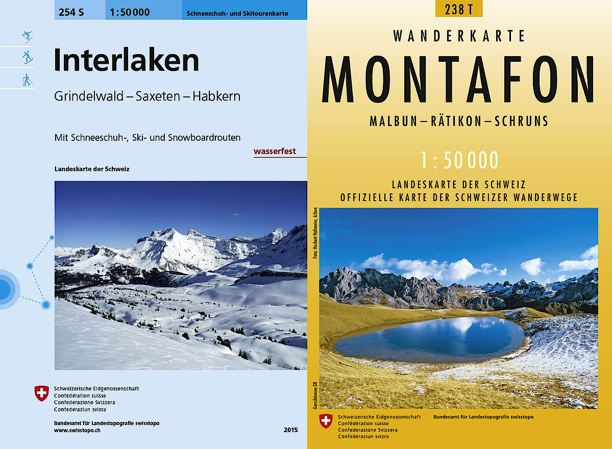 Swisstopo - Landeskarten der Schweiz, Wanderkarten und Skitourenkarten