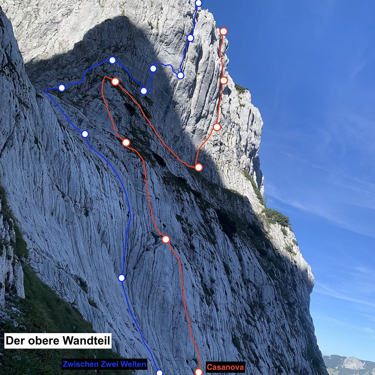 Der obere Wandteil.