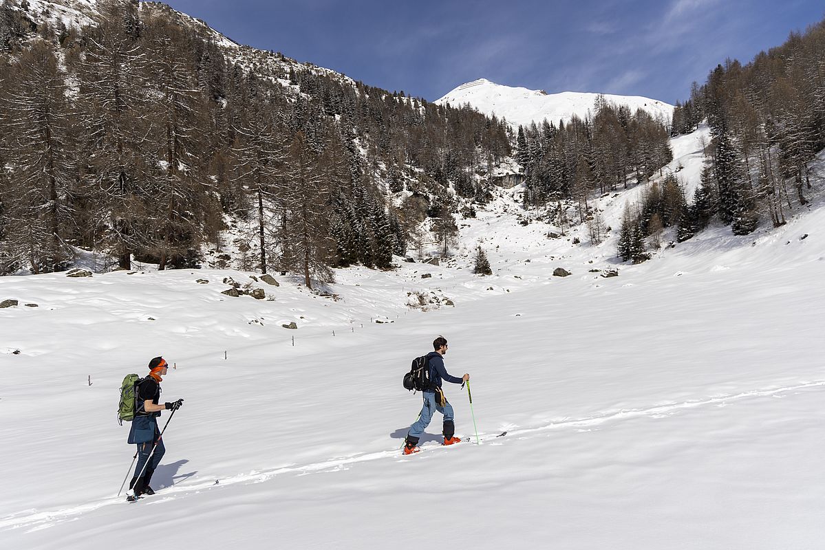 Schöne Skimulde im unteren Teil