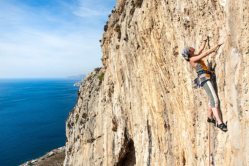 Die Kletterroute Ector (6c) im Sektor Illiada auf Kalymnos