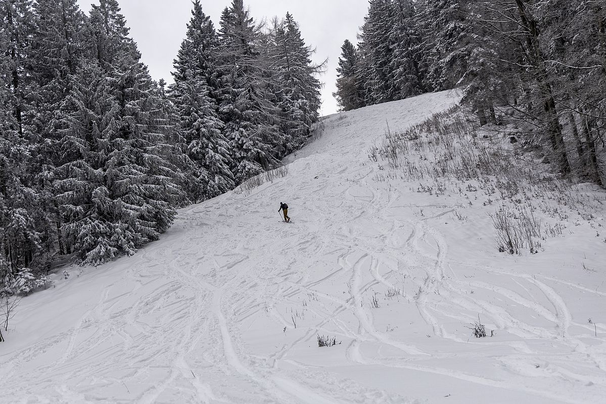 Ab dem Hang oberhalb der Schlechtenberger Kapelle merkte man die noch nicht so gute Unterlage