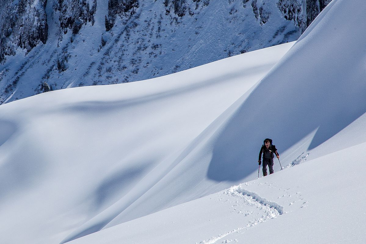 Perfekte Pulverschneebedingungen an der Popbergspitze