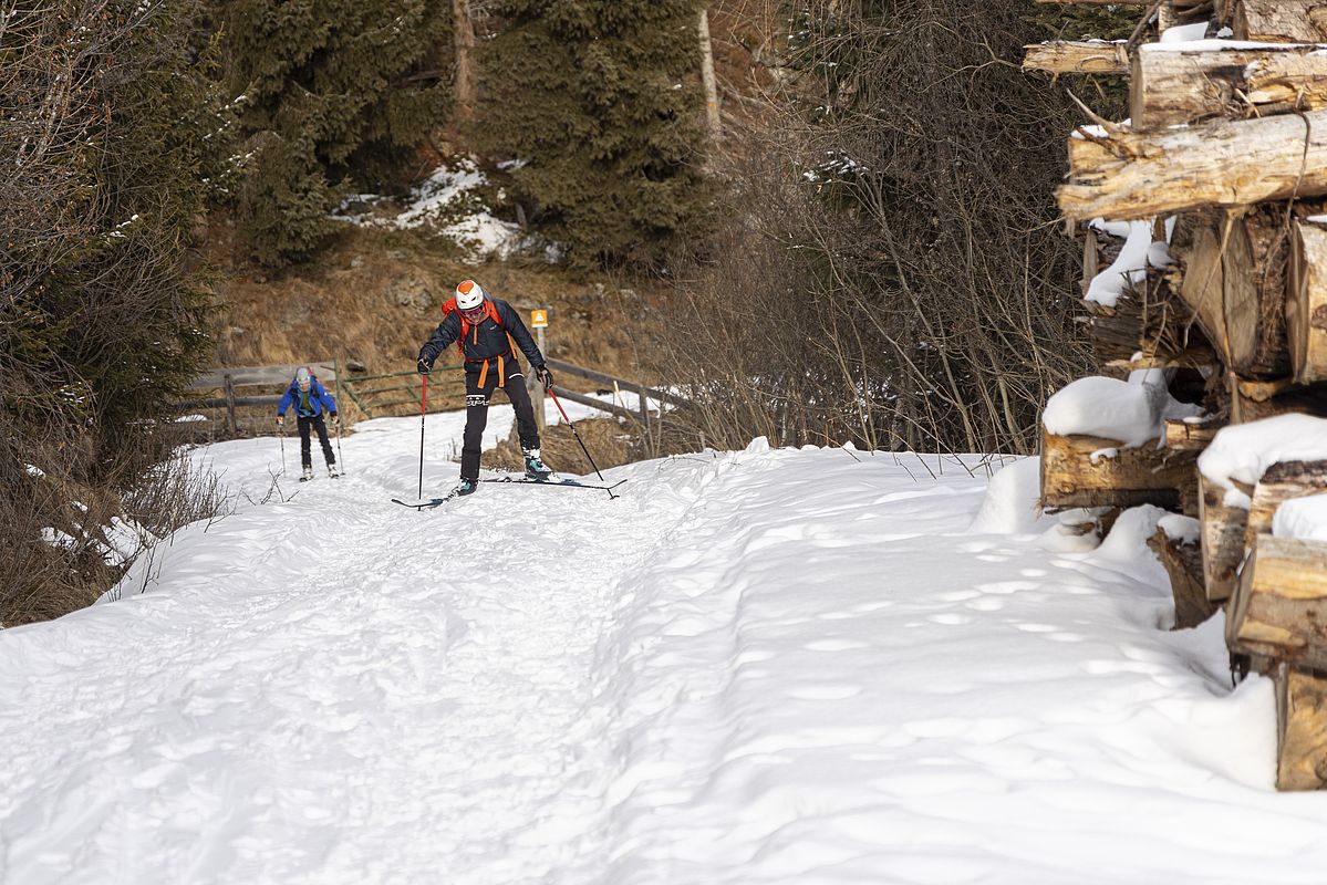 Kurze Skatingpassage auf der Straße zur Peeralm