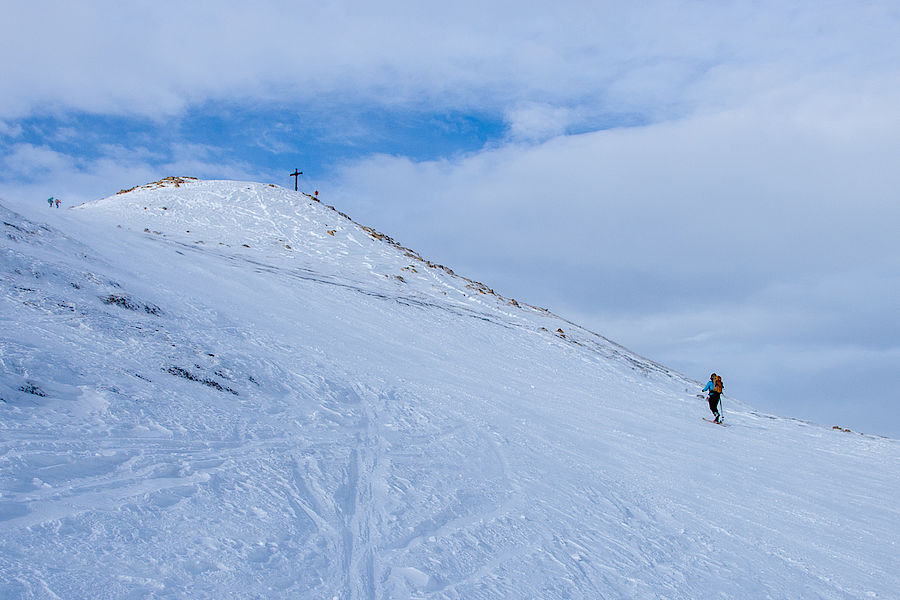 Die letzten Meter zum Gipfel des Nößlachjoch