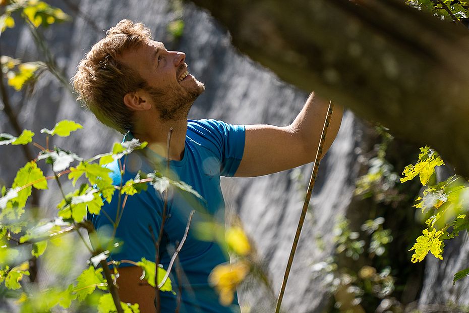 Klettern im Grünen Am Spitzstein sichert und klettert man mitten in der Natur