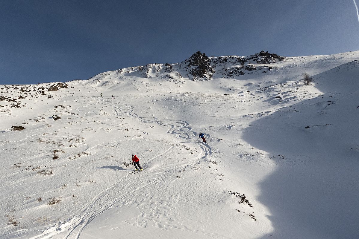 Ein paar pulvrige Mulden lassen sich noch finden.