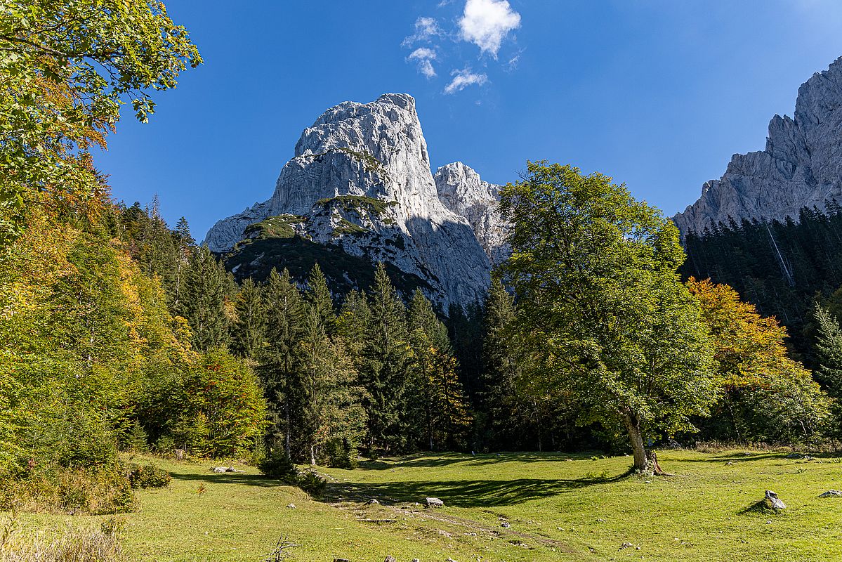 Traumhaftes Licht im Aufstieg zum Stripsenjochhaus
