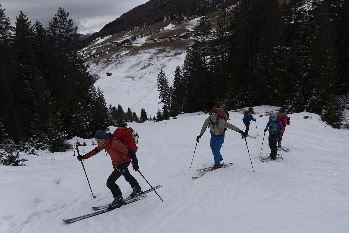 Aufstieg über die Tourengeherschneise