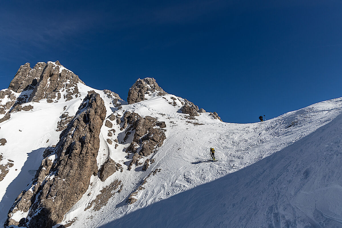 Aufstieg in die Scharte vor der Kuhlochspitze