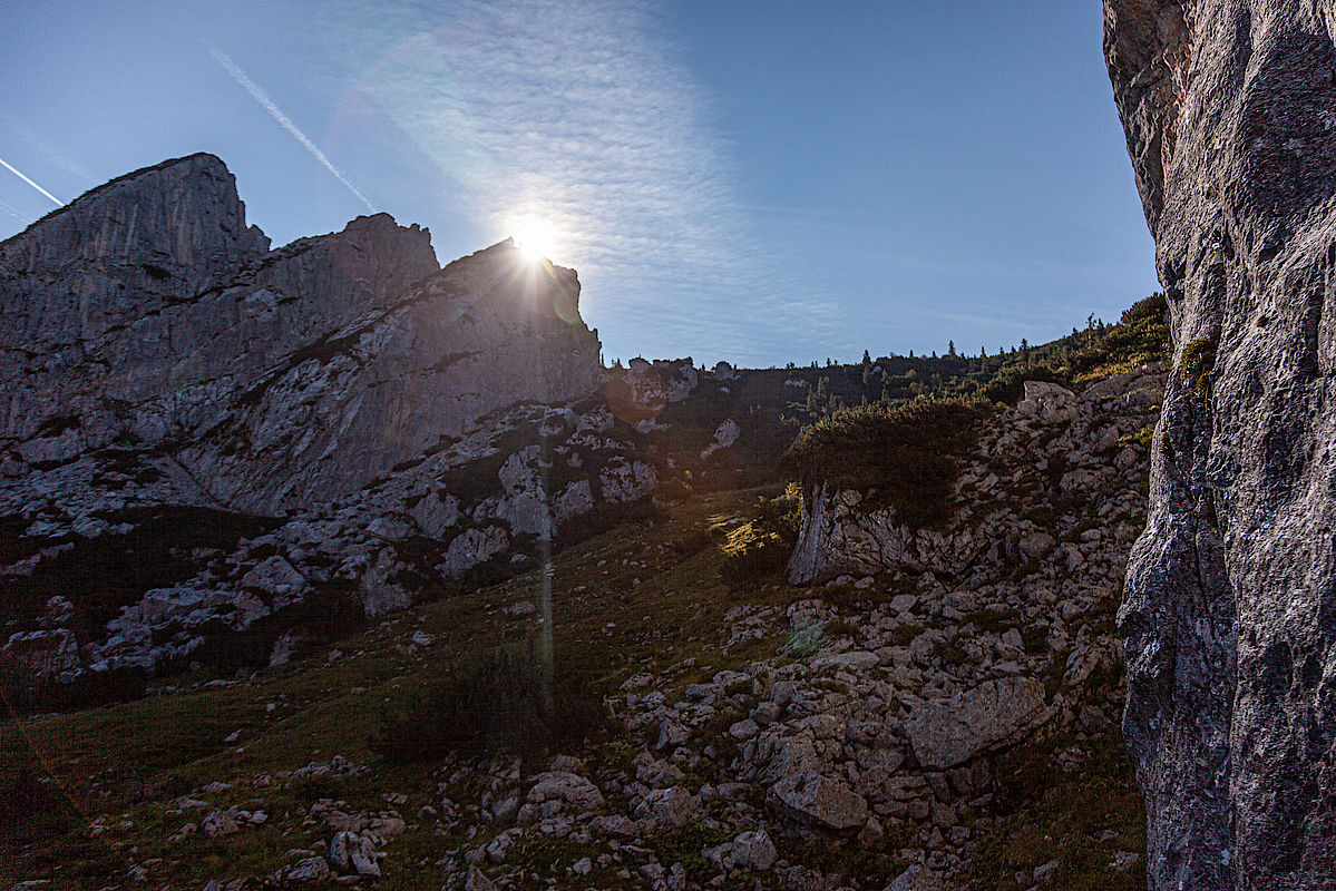 Um halb 10 kommt die Sonne über die Ruchenköpfe