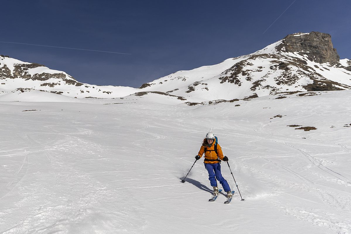 Auf dem Flachstück im oberen Teil
