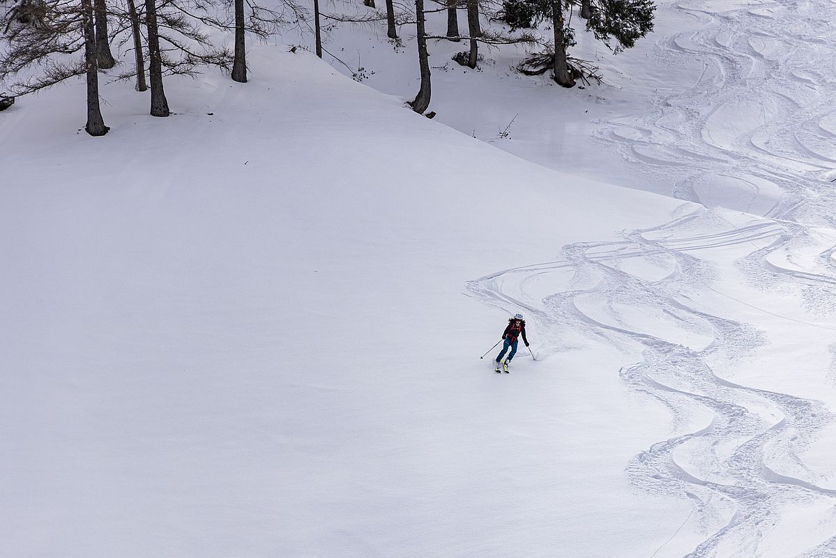 Gut gesetzter Pulverschnee wie hier unter dem Stopselzieher