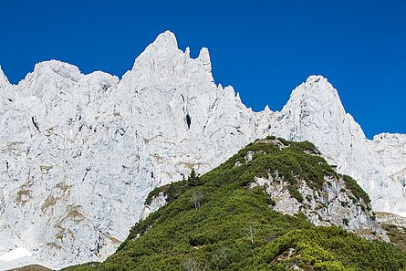 Ackerlspitze und Waxensteinerturm von Süden Ackerlspitze und Waxensteinerturm von Süden