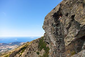 Klettergebiet A Serra, hoch über der Bucht von Saint Florent auf Korsika