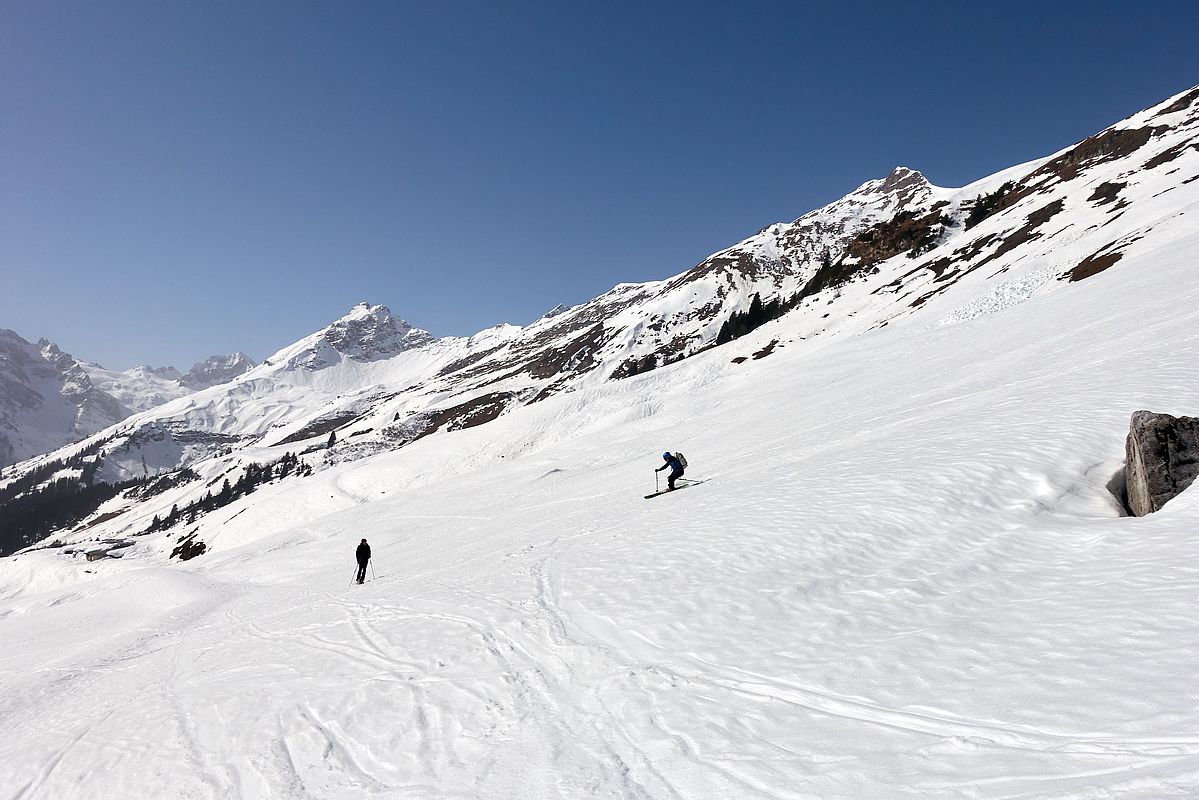 Perfekte Bedingungen bei der Abfahrt vom Schwarzen Kranz