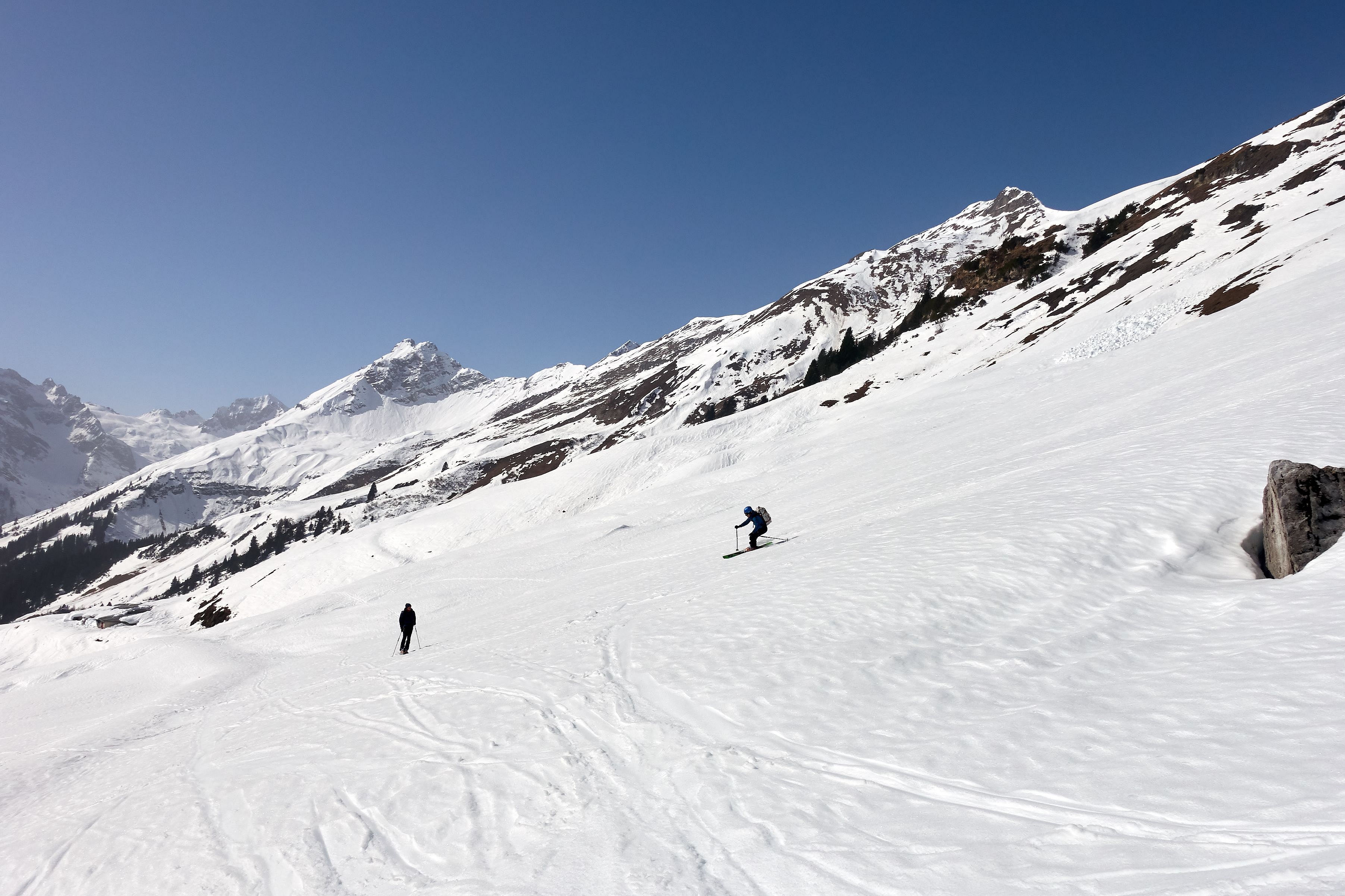 Perfekte Bedingungen bei der Abfahrt vom Schwarzen Kranz