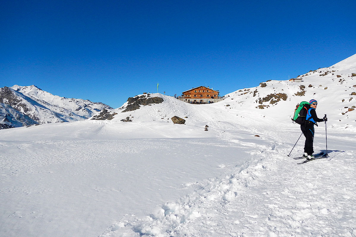 Die Marteller Hütte - ein empfehlenswerter Skitourenstützpunkt. 