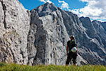 Blick vom Peternpfad auf die gewaltigen Nordwände von Rosskuppe, Dachl, Hochtor und Haindlmauer