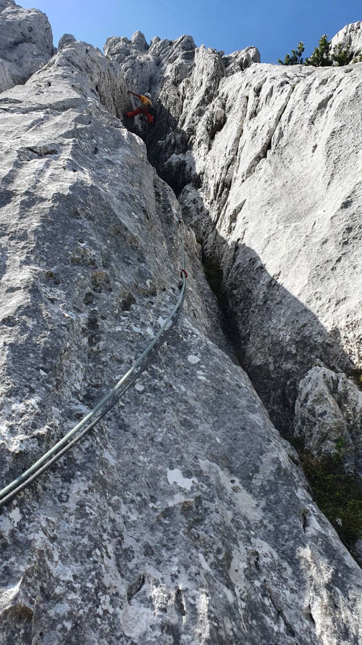 Klettern in der Route Casanova am Totenkirchl im Wilden Kaiser
