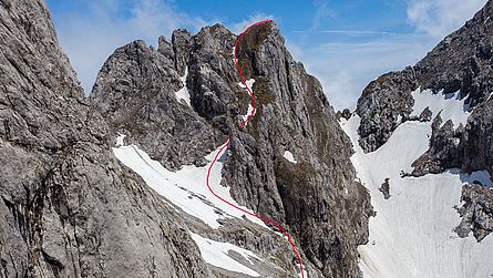 Das Kleinkaiserl von Westen mit dem Normalweg Das Kleinkaiserl von Westen mit dem Normalweg