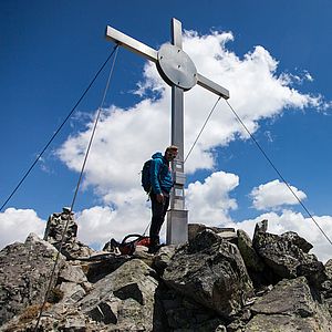 Am Gipfel der Klopaierspitze im Langtauferertal