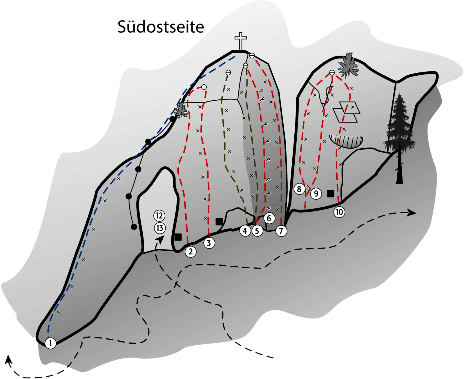 Topo Breitensteinfensterl Süd