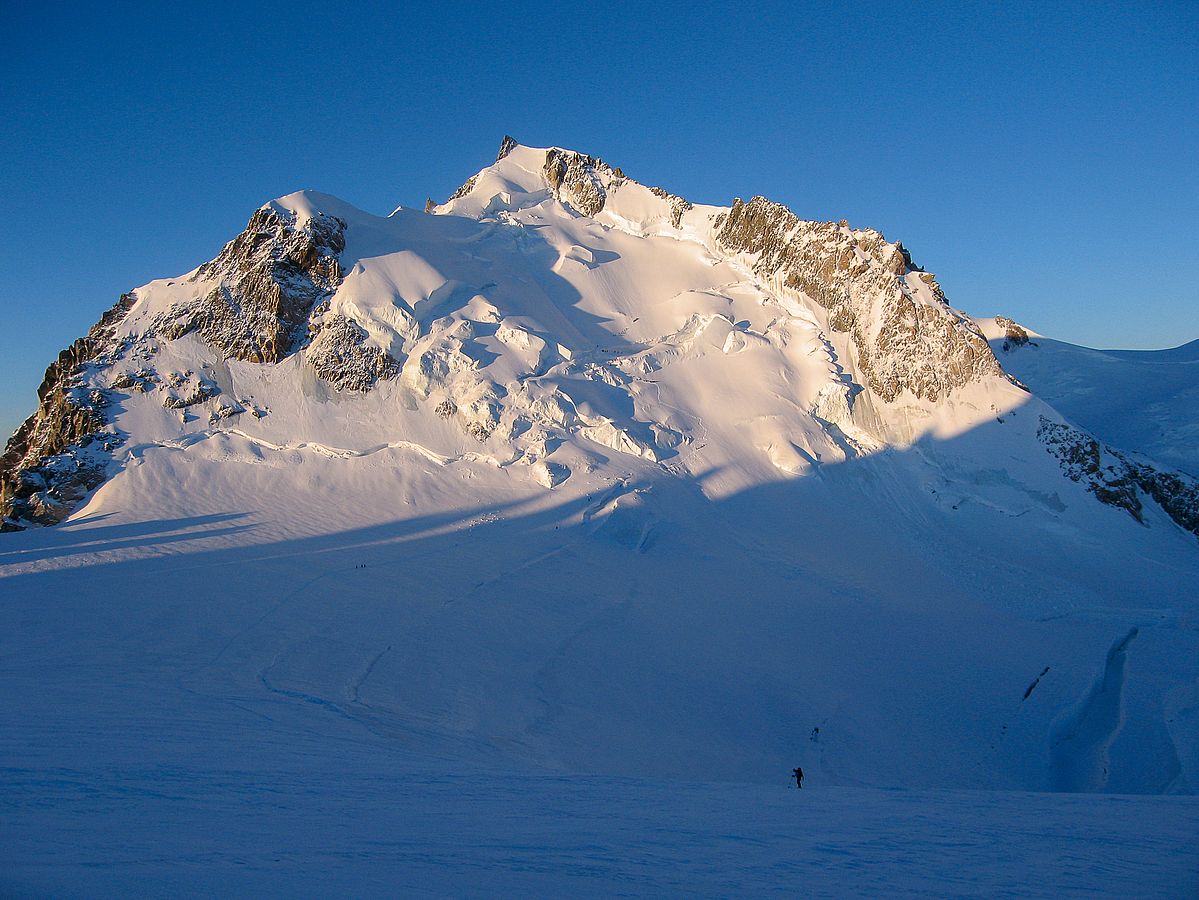 Blick auf die Flanke des Mont Maudit vom Tacul aus gesehen