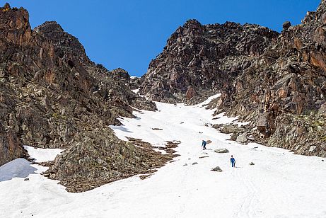 Die Schneerinne von unten Die Schneerinne von unten