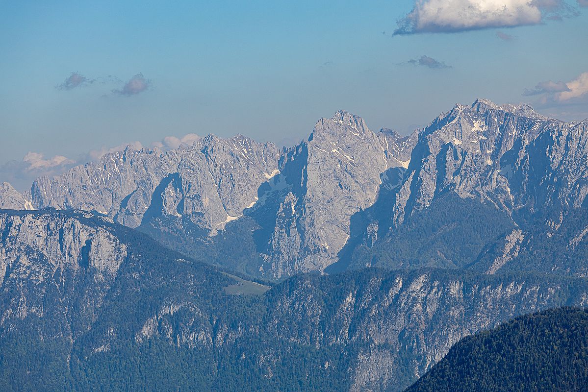 Sehr wenig Schnee im Wilden Kaiser für Mitte Mai