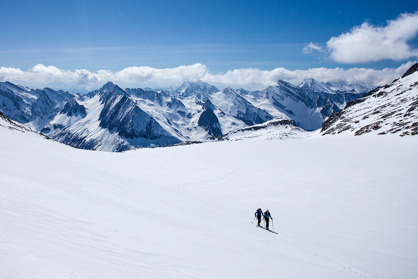 Das Pfitscher Tal ist ein Paradies für Freunde etwas anspruchsvollerer Skitouren - hier am Aufstieg zum Schrammacher.